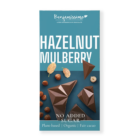Bio Vegan Chocolate No Added Sugar Hazelnut Mulberry, 60g | Benjamissimo