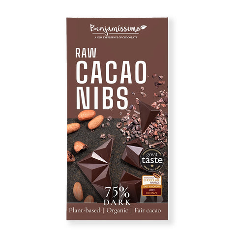 Bio Vegan Chocolate Raw Cacao Nibs (dark 75%) 60g | Benjamissimo