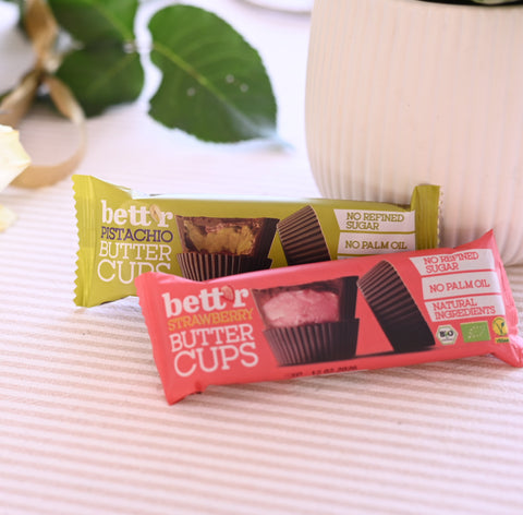 Bio Mix Box Bett'r Nut Butter Cups s pistacijo in jagodo