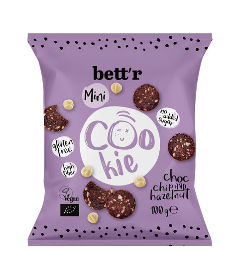 Ekološki mini piškoti Choc chip in lešnik