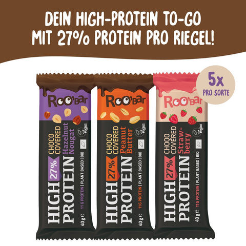 Paket vzorcev visokoproteinske čokoladne ploščice Roobar (15 ploščic)