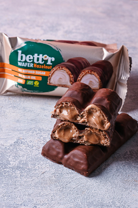 Bio vafelj ploščica z lešnikovo kremo